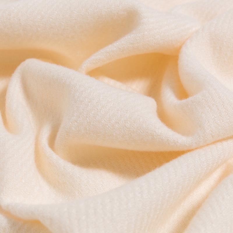 Nian Ge Runsi Solid Color Thick Cotton Cashmere Scarf, Female Twill Dragon Logo Cashmere Shawl