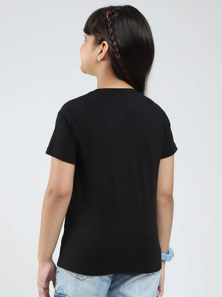 MONTE CARLO Girls Printed Round Neck Half Sleeve Tops Pack of 2