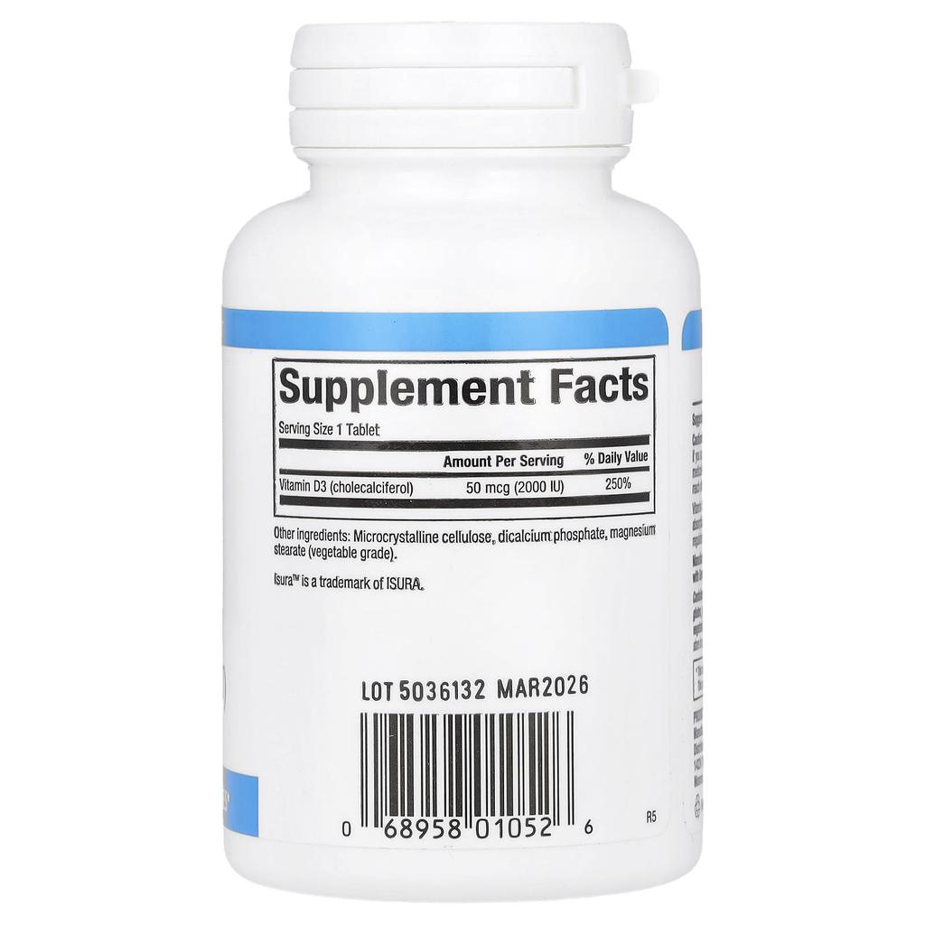 Vitamin D3, 50 Mcg (2,000 Iu), 90 Tablets