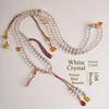 Custom Manufacturer Trendy Style Decorative White Quartz 108-bead Multi-circle Natural Crystal Beads Bracelet for Gifts