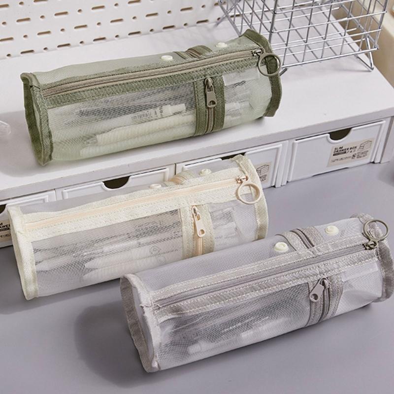 Пенал большой вместимости, сетчатый пенал, пенал в японском стиле, школьные и офисные принадлежности