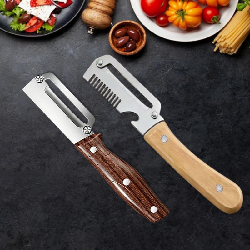 WXCOO Stainless Steel Kitchen Fruit Knife Vegetable Peeler 2-in-1 Bottle Opener Fruit Peeler for Peeling Potato Pumpkins Peeler