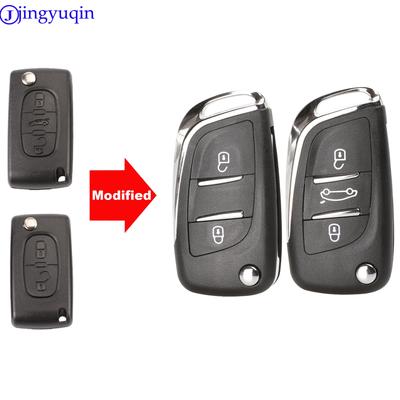 Jingyuqin CE0523 модифицированный корпус ключа для Peugeot 306 407 807 Partner для дистанционного управления VA2/HU83 лезвием для брелока с 2/3 кнопками