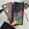 Силиконовый чехол с цветком для Samsung S25 Ultra A55 A54 A16 A15 A53 A35 A34 A33 A25 A14 A13 A06 A05 A05s S24 FE S23 Plus S22 Cover