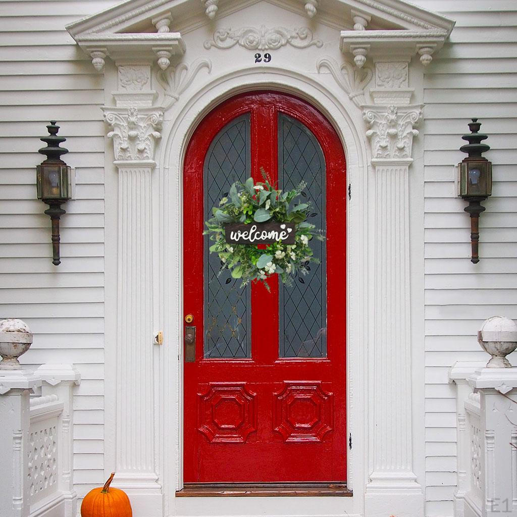12-дюймовый венок-вывеска «Добро пожаловать» Осенние Уличные и Внутренние Украшения Свадебная Вечеринка Фермерский Дом Ужин Искусственный