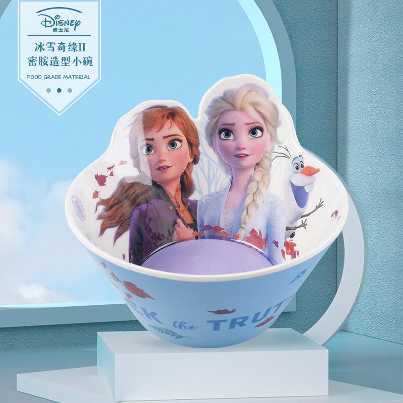 Disney Cartoon Princesses Elsa and Olaf Mickey and Minnie Daisy Stitch and McQueen Silicone Placemats and Melamine Baby Feeding Bowls