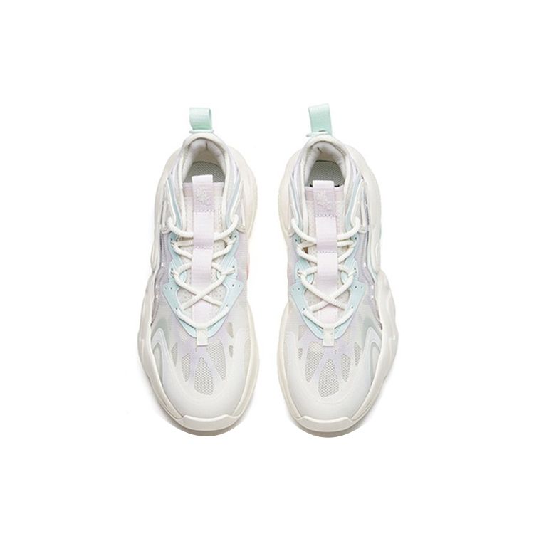 Anta Badass Lifestyle Series Lightweight Durable Low-Top Sneakers Women Sneakers White Purple Blue 122228080-2