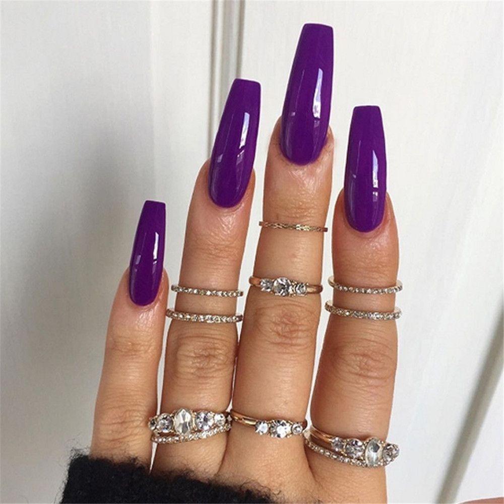 100Pcs/Set Ballerina Acrylic Beauty Tools Full Cover Manicure Coffin Fake Nails False Nail Tips