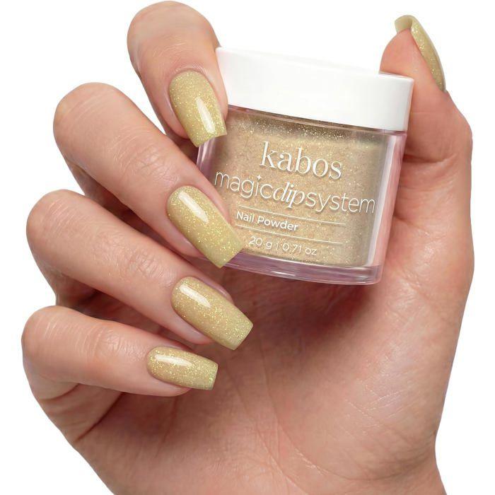 Kabos Magic Dip System Dipping Powder Poudre Acrylique Jaune pour Ongles 011 Gold Dust 20 g