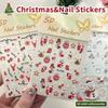 5D Embossed Christmas Nail Stickers Christmas Tree, Snowflakes, Elk, Snowman Nail Decal Autumn Winter Nail Supplies Decoration