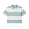 X MAISON KITSUNE Original Fashionable Versatile Loose Striped Short Sleeve Polo Shirt Women Polo Shirts Fruit-Gray-Green F11W529103F-GN