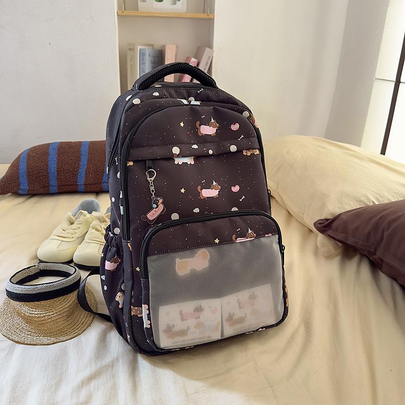 Campus schoolbag female junior high school student cute animal print backpack large capacity fresh and sweet high school student backpack