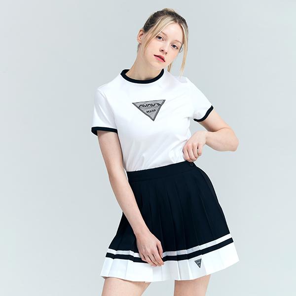 A Wave Women'S Two-Tone Pleated Skirt Black