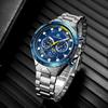 Forsining Luxury Waterproof Mechanical Large Man Watches Stainless Steel Automatic Movement Chronograph Wristwatch