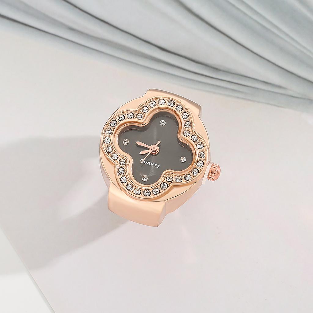 Часы-кольцо Модные квадратные часы в форме кольца Индивидуальность Креативное ретро-кольцо в стиле Электронные часы