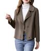 Женский пиджак с лацканами, однобортный, односторонний, шерстяной, пальто свободного покроя, короткий, термобелье