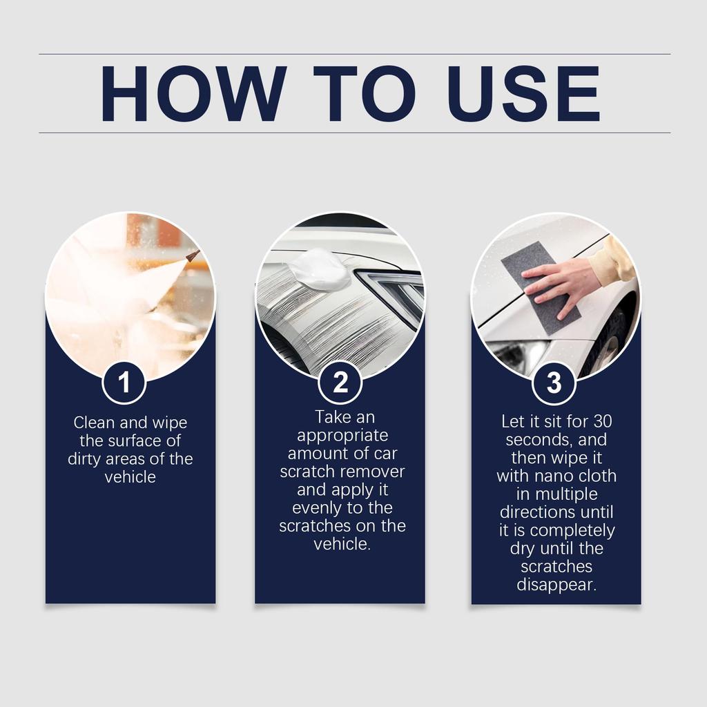 Homonth Nano Flash Fabric Car Scratch Removal Kit-Repair Paint Scratches with Polishing Care Agent