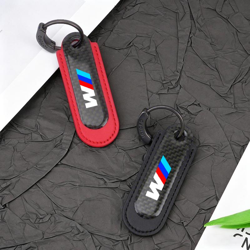 Luxury Carbon Fibre Keychain High Quality Creative Car Keyring For BMW M E46 E36 E34 F10 E90 F30 E60 F30 E53 E30 E92 E87 Sticker bljm36