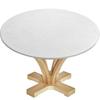 New Round Tablecloth Waterproof Stain Resistant Round Table Cover Anti-slip Table Cover with Elastic Edge Decorative Table
