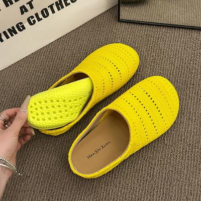 Внешняя торговля новые нишевые ретро на плоской подошве на один фут полушлепанцы повседневные туфли мюли одинарные туфли лето французская женская обувь