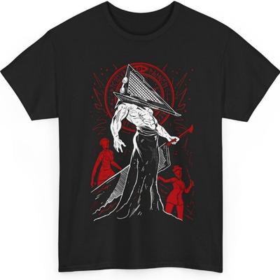 Тихая Красная Вещь Унисекс Футболка Silent Hill Пирамидоголовый Футболка Метал-группы Рубашка Ужасов Рубашка Видеоигры