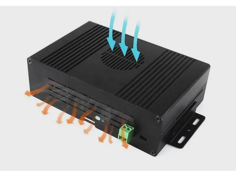 Комплект корпуса для Raspberry Pi 5 A: Особенности PCIe к Gigabit Ethernet со всеми интерфейсами, расположенными на одной стороне.