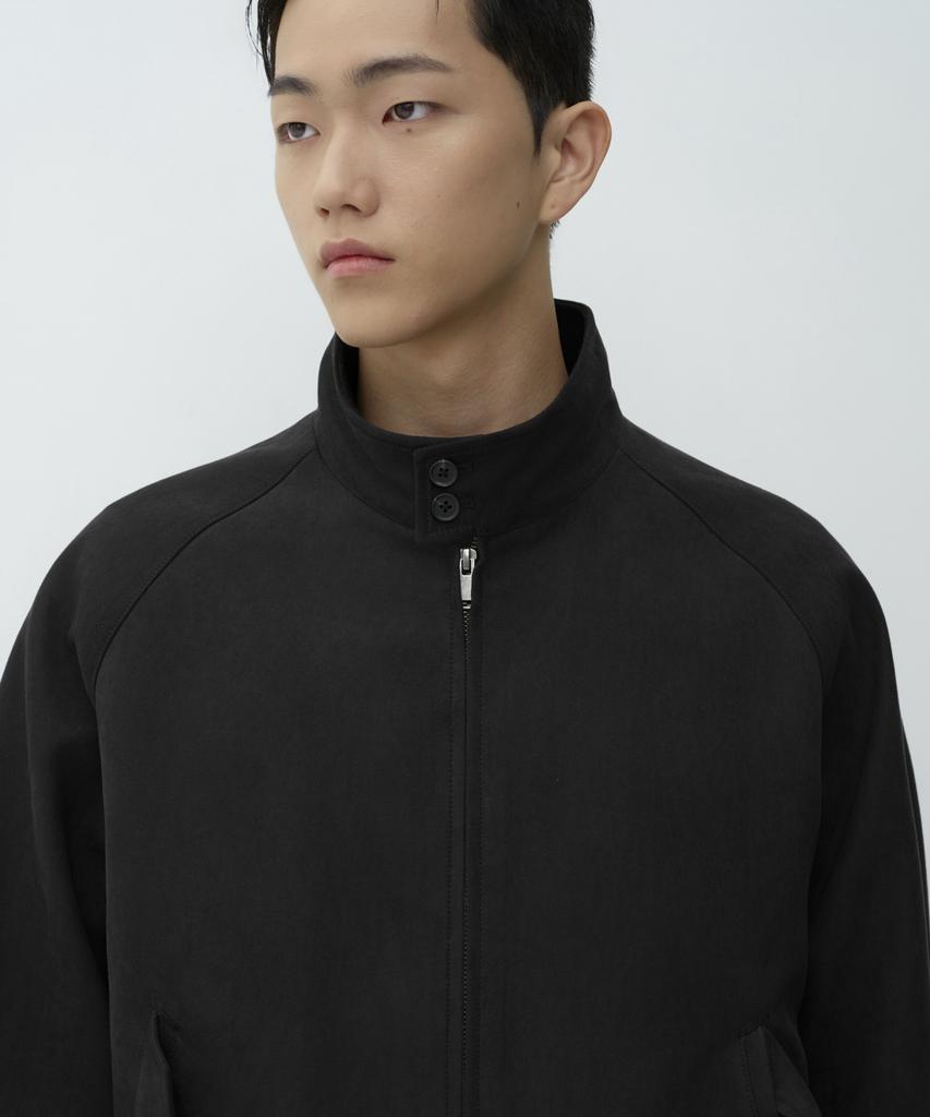 MUSINSA STANDARD Synthetic Suede Harrington Jacket [Black]
