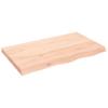 Solid Wood Washbasin Top 100 x 60 x (2 6) cm Untreated