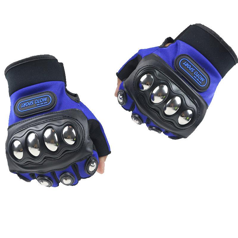 Men's Steel Shell Half-Finger Motorcycle Tactical Riding Gloves