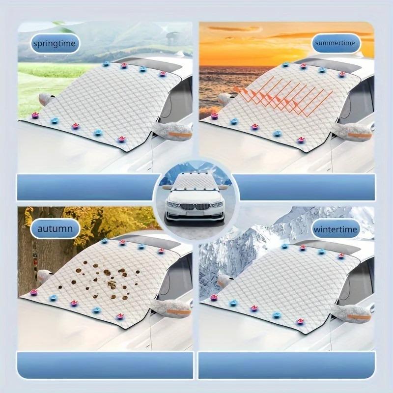 Автомобильный чехол от снега на лобовое стекло Автомобильные чехлы на лобовое стекло с защитой от замерзания Магнитная защита от солнца для переднего стекла Утолщенный протектор