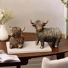 Highland Cow Figurine Resin, Perfect for Decorating Your Living Room, Bedroom, Office Desk, Cabinets, or Bookshelf. Unique Housewarming Celebrations