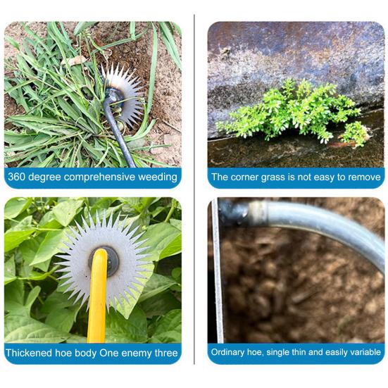 Инструмент для удаления сорняков с эргономичной ручкой, острыми зубьями, нержавеющий, универсальный дизайн, простое управление, инструмент для выкорчевывания сорняков