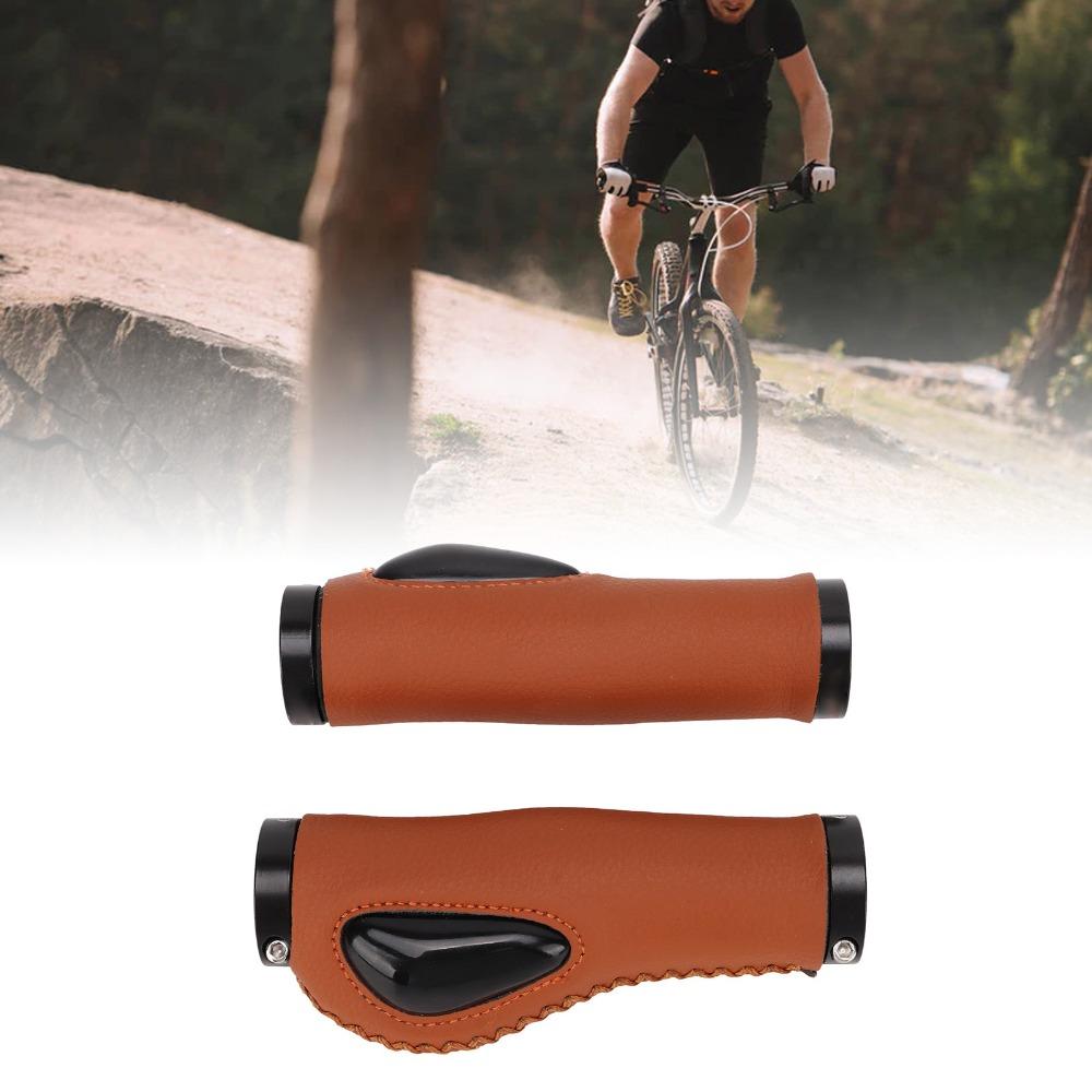 1 Pair Artificial Leather Leather Bicycle Grips Leather Bike Handlebar Grips Road Bike Cycling