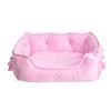 Candy Colors Bow Princess Dog Bed Soft Fleece Cat Bed Winter Warm Small Puppy Bed For Chihuahua