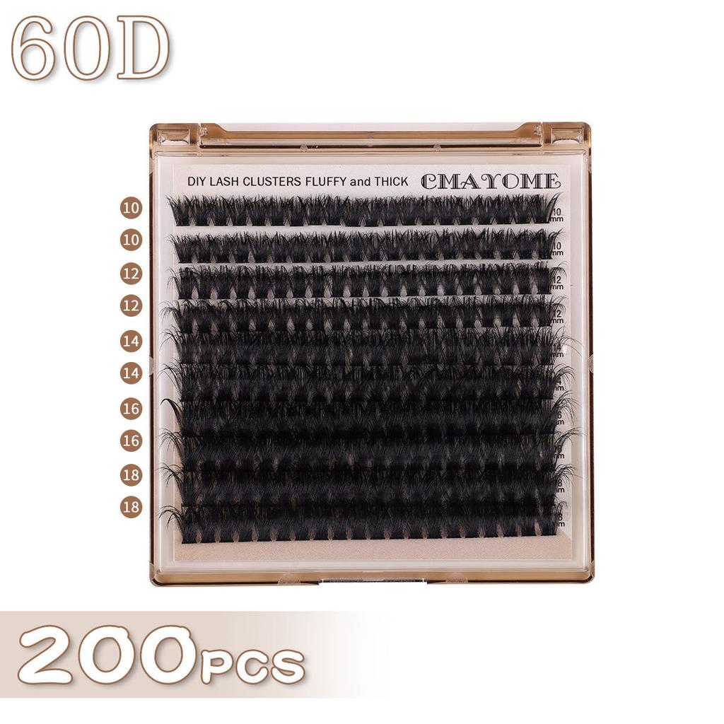 Dense D-Song Single-Cluster False Eyelashes 10-18Mm Daily Natural Curling Diy Segmented Grafting