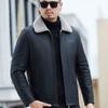 Down Jacket Winter Middle-aged Men's Leather Jacket Genuine Leather Men's Thickened Warm Dad's Jacket Jacket Leather Down Jacket