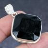 Black Spinel Gemstone 925 Sterling Silver Gift Jewelry Pendant 1.81"