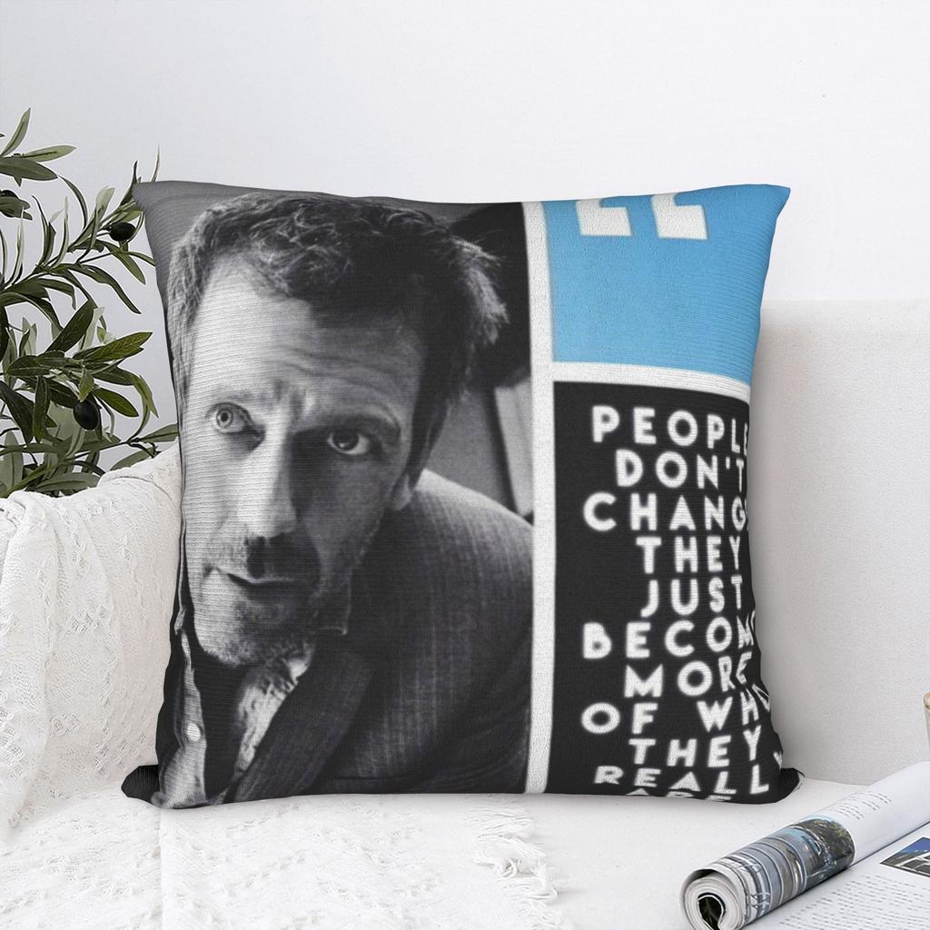 House MD Quote Square Pillowcases Polyester Seat Greg Gregory House Hugh Laurie Cushion Case Creative Decor Pillow Cover 40*40