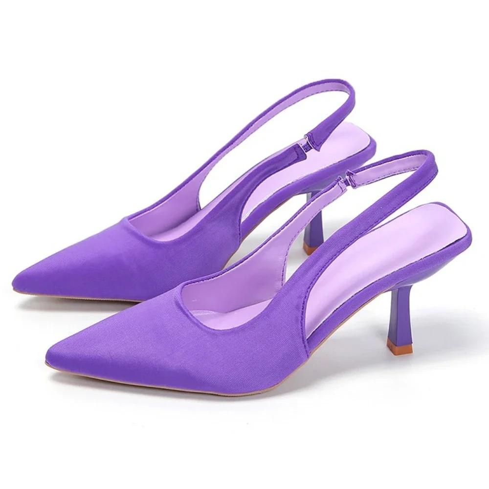 Модные женские туфли-лодочки 2024 года, новые летние туфли с острым носком, модные туфли на высоком каблуке для женщин, неглубокие босоножки, женские туфли-лодочки, свадебные туфли Zapatos De Mujer