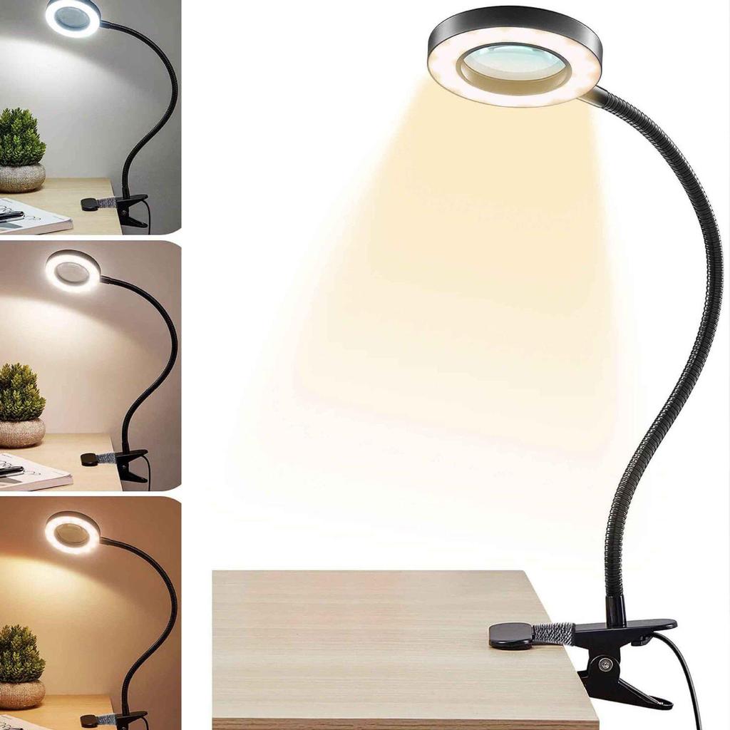 4-Inch Ring Beauty Magnifying Mirror with Clip Light for Makeup, Eyebrow Tattoo, and Fill Light.