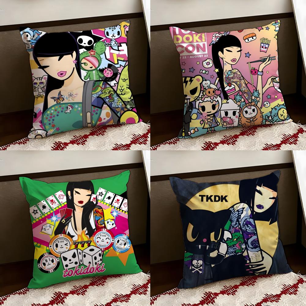 TTokidoki Cushion Cover Reversible Soft Durable Pillow Cover Home Car MultiScene Use for Daily Comfort