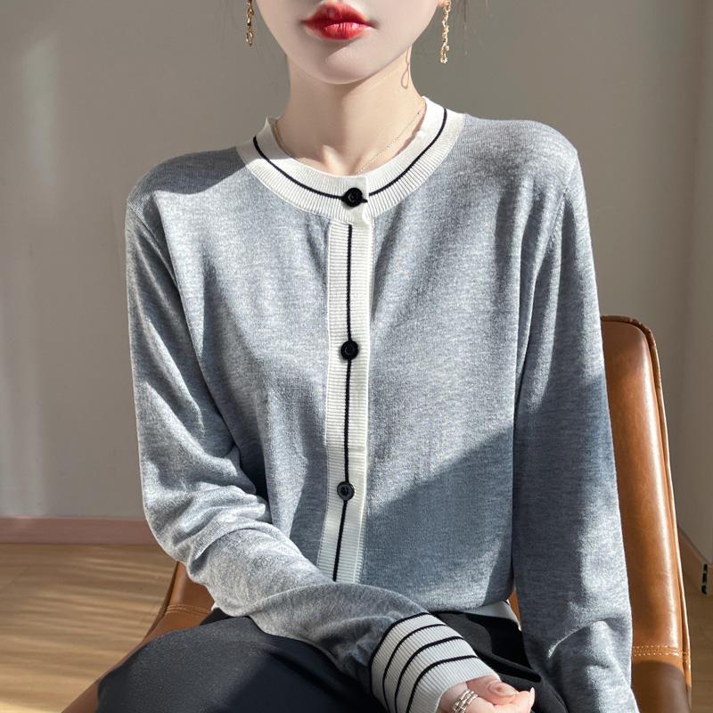 Женский шерстяной свитер Qinghe кашемир 50% шелк 50% шерсть весенне-летняя шерсть мягкая, удобная и теплая