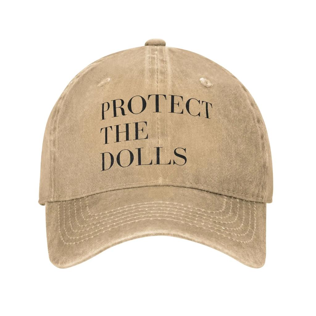 Baseball Cap Protect The Dolls Summer y2k Retro Trucker Hat Black Letter Print Men Adult Tennis Skate Sunscreen Baseball Caps