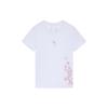 Li Ning Sports Fashion Series SS22 - Cherry Blossom Series Повседневная дышащая футболка с круглым вырезом и коротким рукавом с принтом в виде цветущей вишни, женские топы AHSS914-1