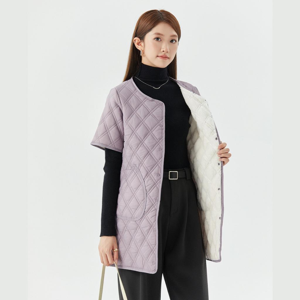 Осенняя и зимняя модная одежда Хлопковая одежда Женская длинная утепленная и тонкая хлопковая куртка с короткими рукавами Домашняя одежда Хлопок 2410