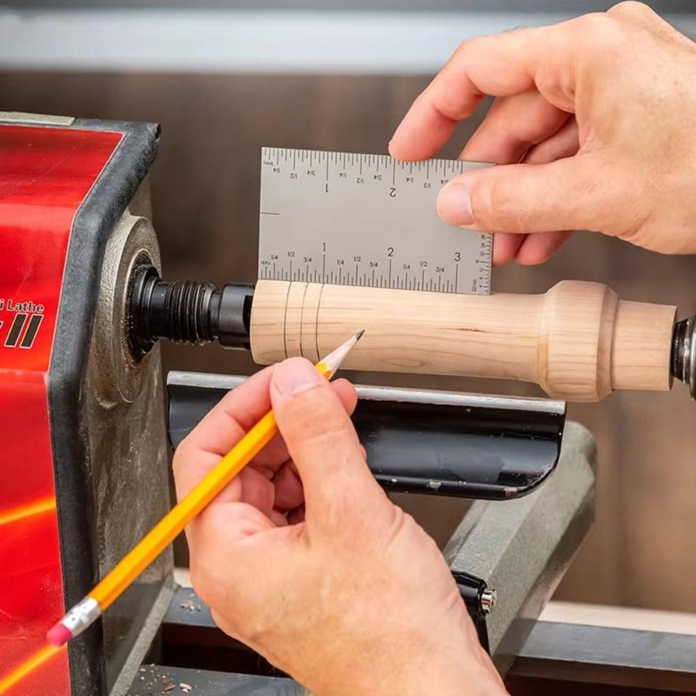 Finish Square Edge Ruler Precision Woodworking Ruler Versatile 3inch Pocket Ruler Tool