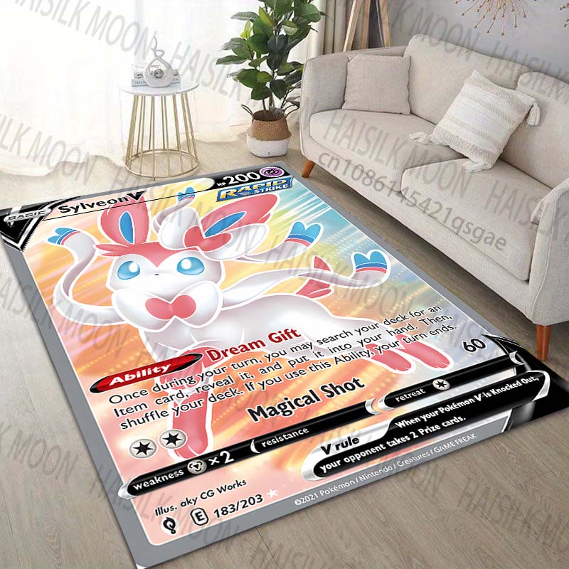 17 Styles Pokémon Sylveon Cards Printing Carpet for Living Room Bedroom Kid's Room Home Decor Area Rug Sofa Cloakroom Play Mat