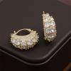 ZAKOL Sparkling Micropaved Zirconia Hoop Earrings Fashion Gold Color U-shaped Earring Party Zircon
