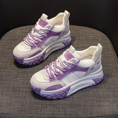 Новые осенние модные повседневные туфли на толстой подошве, увеличивающие рост на 6 см, с сетчатой кожей для женщин, кроссовки Zapatos De Mujer