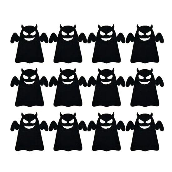 12Pcs Halloween Bat Spoon Fork Holder Spooky Pumpkin Skeleton Ghost Spider Black Cat Cutlery Felt Cover Holiday Party Dining Table Decoration
